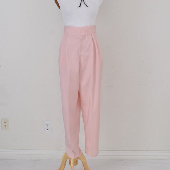 Vintage 90s Pink Pleated Trousers | 30 waist‎ - Picture 2 of 9